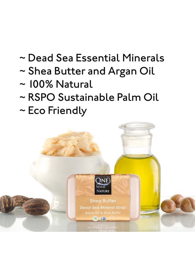 ONE WITH NATURE Dead Sea Mineral Shea Butter 7 Oz Soap 3 Pk In Branded Box Dead Sea Salt Includes Sulfur Magnesium And 21 Essential Minerals. Argan Oil. 100% Natural. All Skin Types Acne Eczema Psoriasis  - Image 4