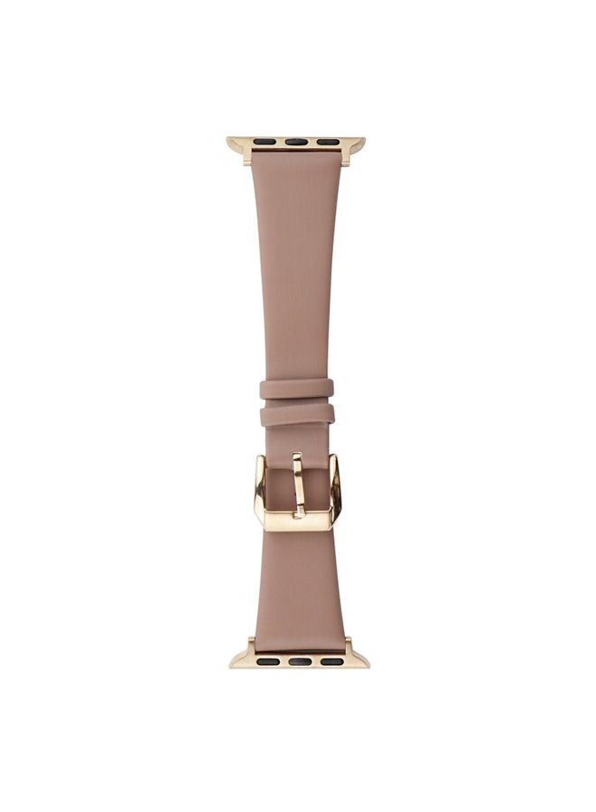 Replacement Strap Silk Leather Watch Band For Apple Watch Series 9&8&7 41mm / SE 3&SE 2&6&SE&5&4 40mm / 3&2&1 38mm Lotus Pink 