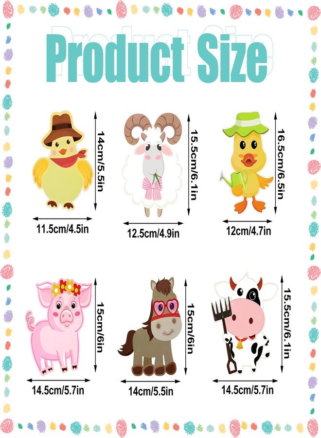 Sureio 24 Set Farm Animal Craft Kits - DIY Simple Crafts for Party Favors, Rewards, Activities, Christmas Stocking Stuffers - 6 Styles: Pig, Cow, Chicken, Duck, Sheep, Horse - Image 2