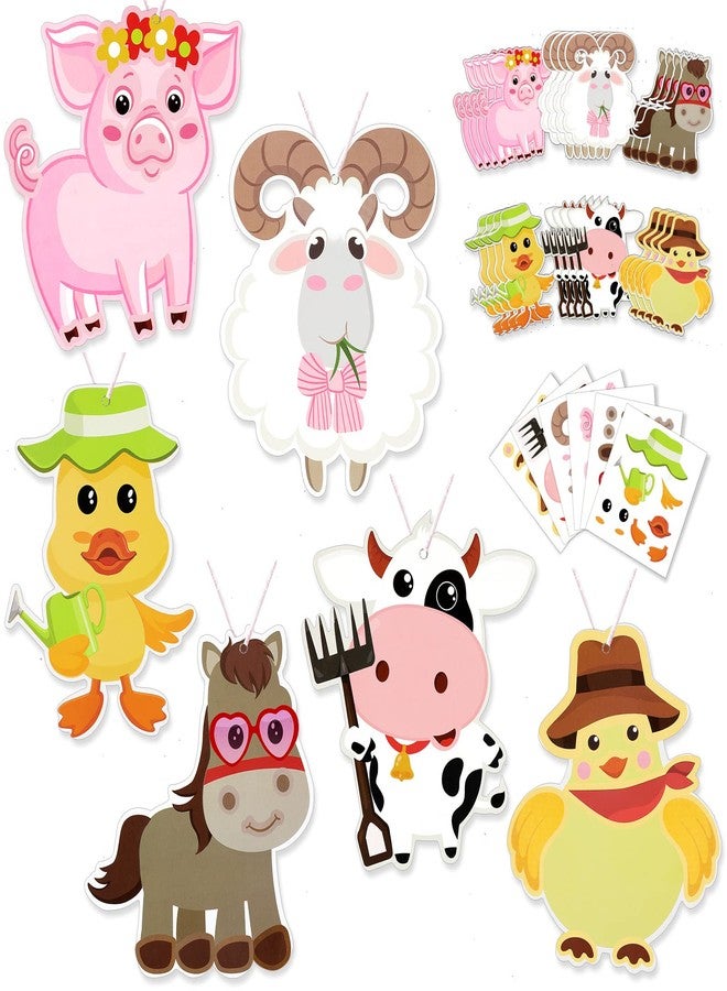 Sureio 24 Set Farm Animal Craft Kits - DIY Simple Crafts for Party Favors, Rewards, Activities, Christmas Stocking Stuffers - 6 Styles: Pig, Cow, Chicken, Duck, Sheep, Horse - Image 1
