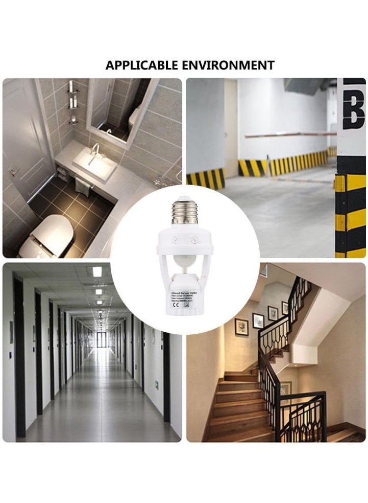 360° PIR Infrared Motion Sensor E27 Lamp Holder with Day & Night Modes, White - Image 5
