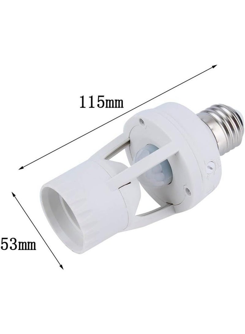 360° PIR Infrared Motion Sensor E27 Lamp Holder with Day & Night Modes, White - Image 2
