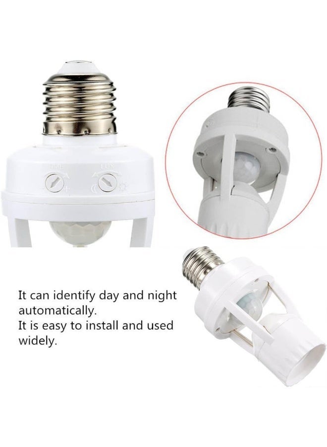 360° PIR Infrared Motion Sensor E27 Lamp Holder with Day & Night Modes, White - Image 4