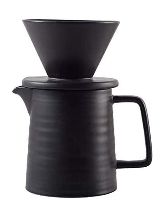 Pour Over Coffee Maker Set, Ceramic Pourover Dripper and Decanter, V60 Filter Drip Brewer Pot - Image 1