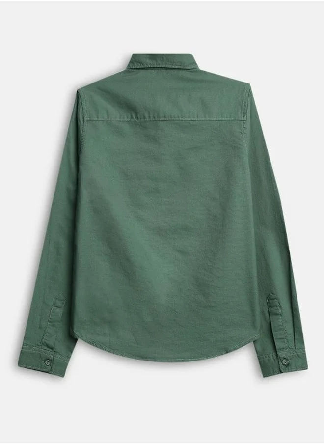 Bonkids Boy's shirts in regular fit mid grey colour cotton fabric embellished pattern pull over closure woven weave type round collar type round neckline half sleeve length button down upper body wear type suitable for casual occasions – a must-have trendsetter this season!