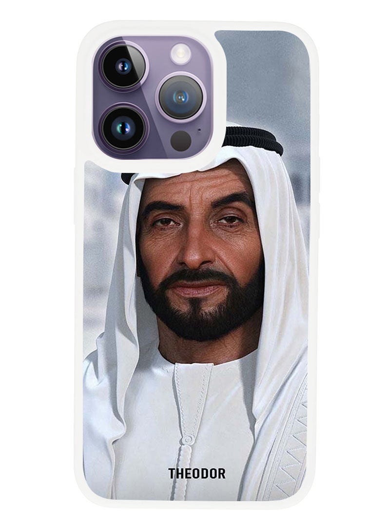 Theodor Protective Case Anti Scratch Shock Proof Cover For APPLE IPHONE 14 PRO Sheikh Zayed 1 (White Bumper) - Image 1
