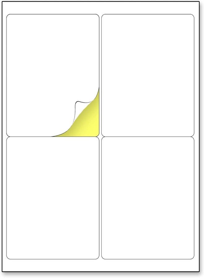 ساكو ملصقات ساكو A4 قابلة للطباعة، غير لامعة (145 × 100 مم) - ملصقات بيضاء ذاتية اللصق للباركود ورمز الاستجابة السريعة، 4 ملصقات لكل ورقة، 100 ورقة، متوافقة مع طابعات الحبر النفاث والليزر - Image 1