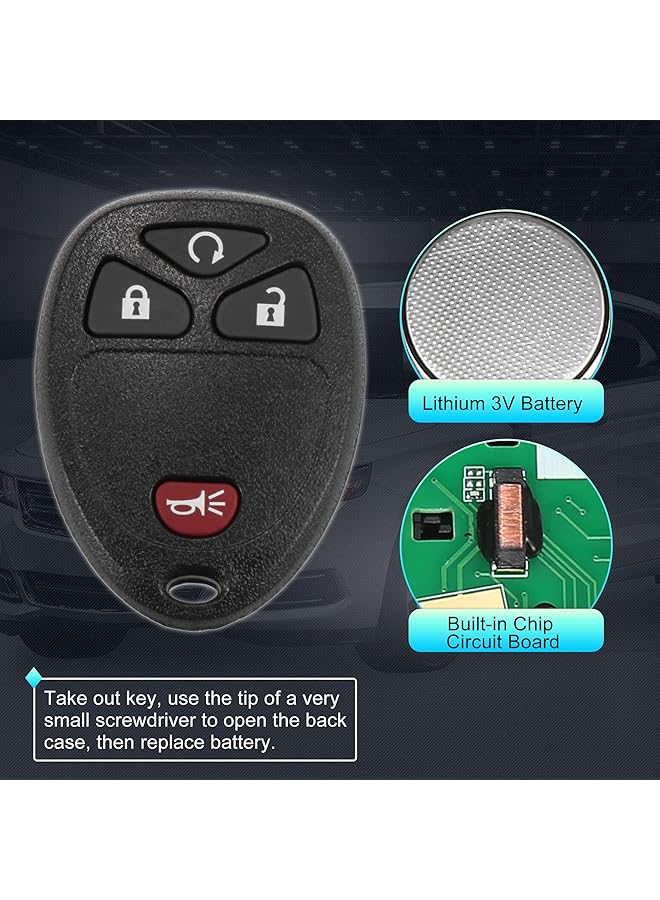 اكس أوتوهاوكس مفتاح سيارة X Autohaux 315 ميجا هرتز Ouc60270 15913421 بدون مفتاح دخول عن بعد لسيارة شيفروليه سيلفرادو وجي إم سي سييرا 1500 2500 3500 2007-2013 بأربعة أزرار - Image 4