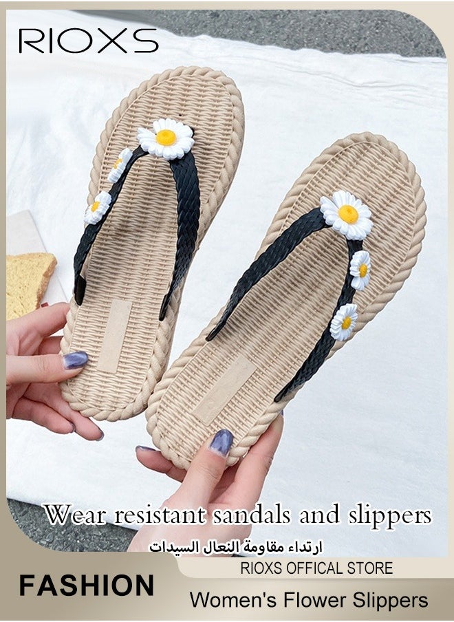 Women's Flip Flop Flower Slippers Casual Anti-Slip Flat Sandals For Indoor Or Outdoor Use - pzsku/ZE6CFA355DBCF7977F838Z/45/_/1734600919/c6bc469f-d2bc-4b5f-a347-0f4df36446a6