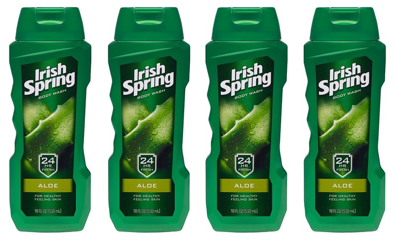 Irish Spring Body Wash, Aloe Vera, 18 Fl Oz (Pack of 4) - Image 1