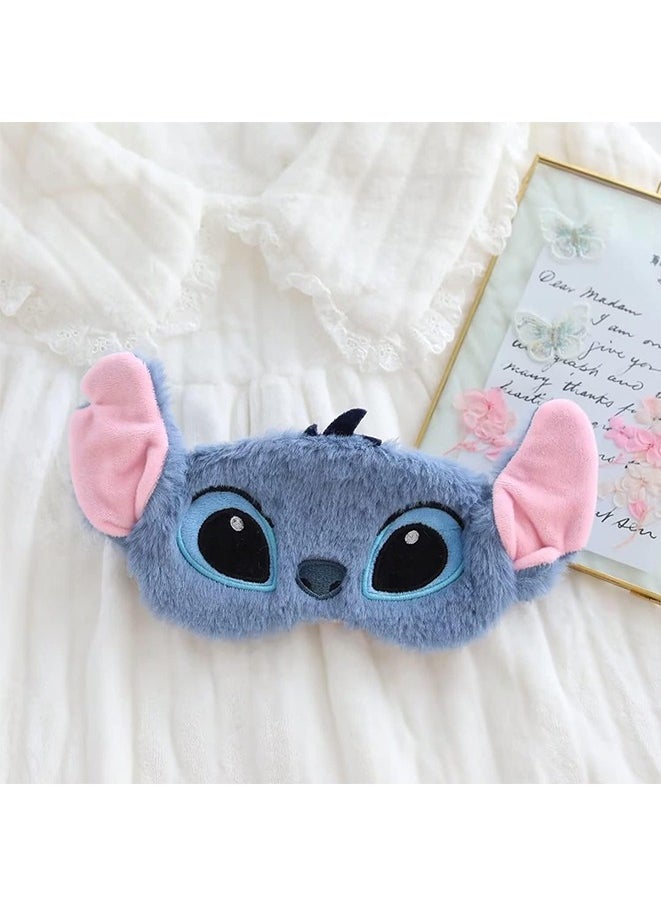 Generic Sleep Mask,Stitch Soft Plush Flannel Blackout Eye Mask,3D Sleep Mask with Elastic Band for Sleeping, Travel, Eye Cover for Boys Girls Children  - Image 5