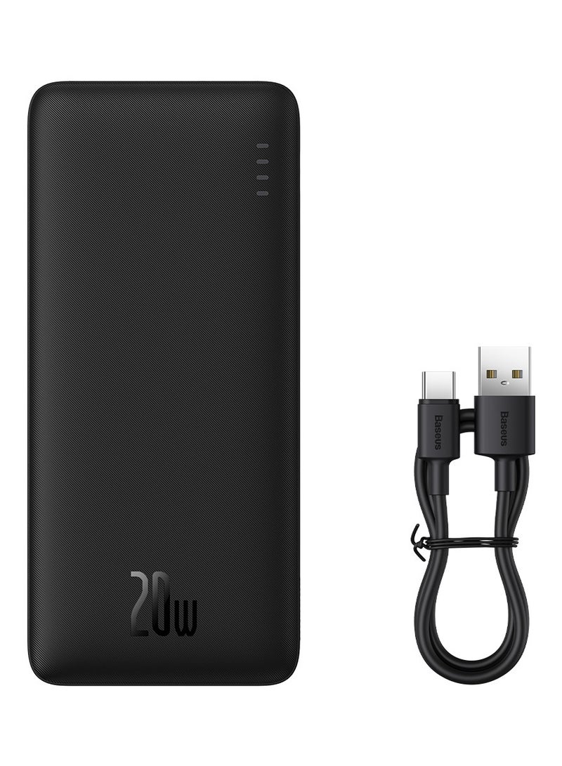 بيسوس Airpow Fast Charge Power Bank 30000mAh 20W Black（With Simple Series Charging Cable USB to Type-C 0.3m - Image 1