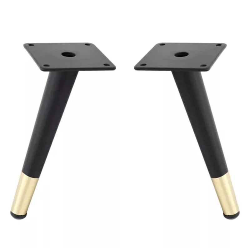 Fascination FASINATION Sofa Legs Sofa Furniture PVD Glossy Finish Cone Shape Design Sofa Leg Set of 4 8 InchBlack Gold - Image 1