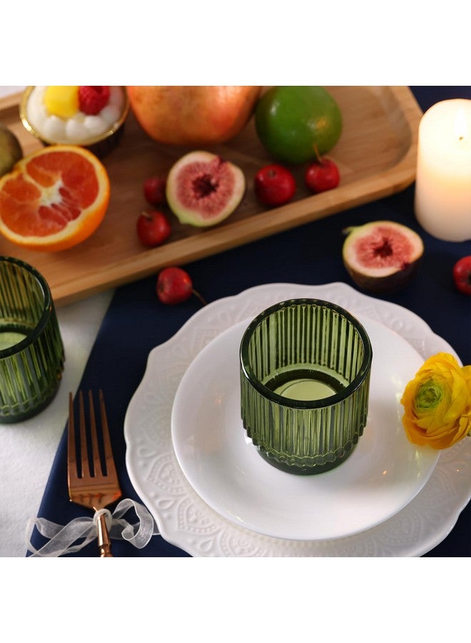 Devi DEVI 8pcs Large Green Votive Candle Holders for Wedding Centerpieces, Glass Tea Lights Candle Holder Decor, Wedding Bridal Shower Party Table Decor, Vintage Boho Easter Decor for Table Centerpiece  - Image 4