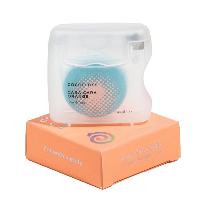 Cocofloss Woven Dental Floss DentistDesigned Oral Care Orange Scent Waxed Expanding KidFriendly String Floss with Coconut Oil 1 Spool 33 yd