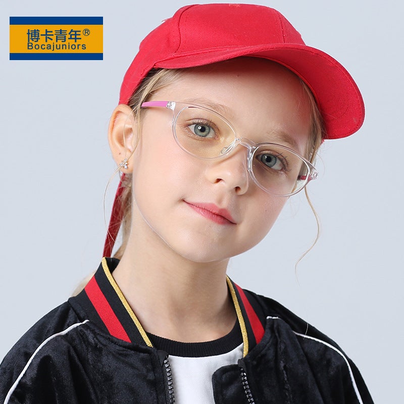 Boca Youth Children'S Anti-Blue Light Tr90 Glasses Frame Children'S Goggles Anti-Blue Light Flat Lens Hy-219 - Image 5