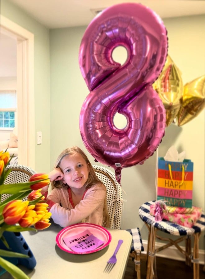 IWERP Pink 6 Balloon, Number Balloons 40 Inch, 6th Balloons for Birthday Decorations, Pink Party Supplies 6 Birthday Balloon, Number 6 Balloon - Image 2