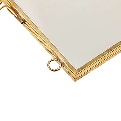 ARTINCO Art India Collections Hanging Brass Glass Photo Frame for Dried Flowers, Pressed Flowers, Poster, Double Glass Frame, glass frames for wall decor Rectangular 8 x 10 inches - Image 5