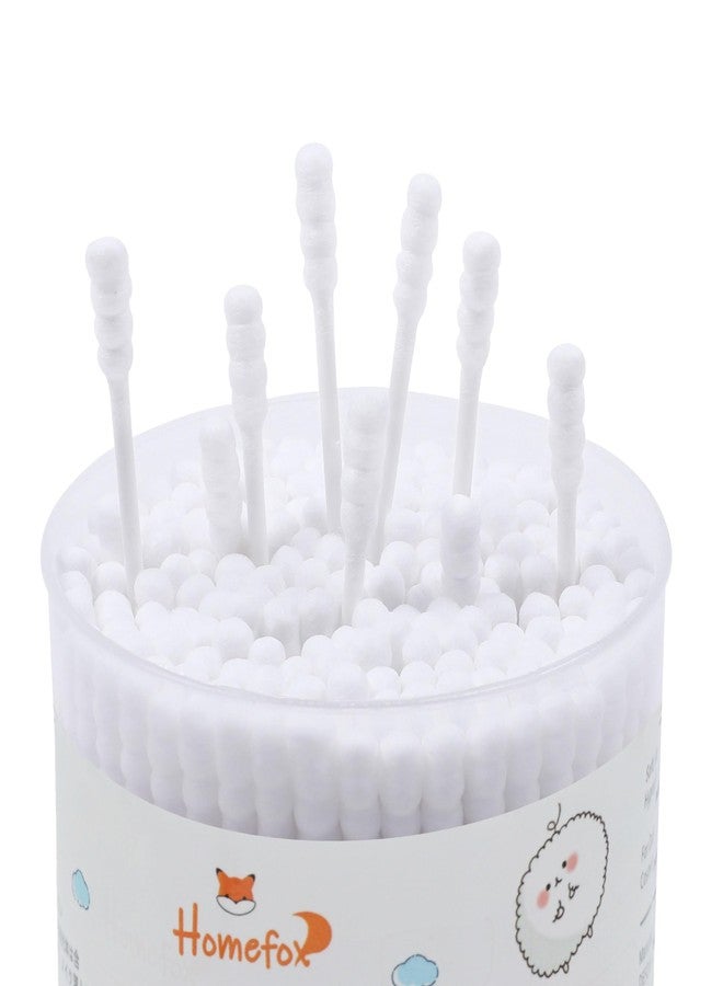 HOMEFOX Cotton Swabs Spiral Slim - 400 Count Organic Cotton Buds Double Side Tightly Wrapped Cotton Tips Paper Stick Soft Gentle Lint-Free Cruelty-Free, Round & Spiral (White) - Image 3