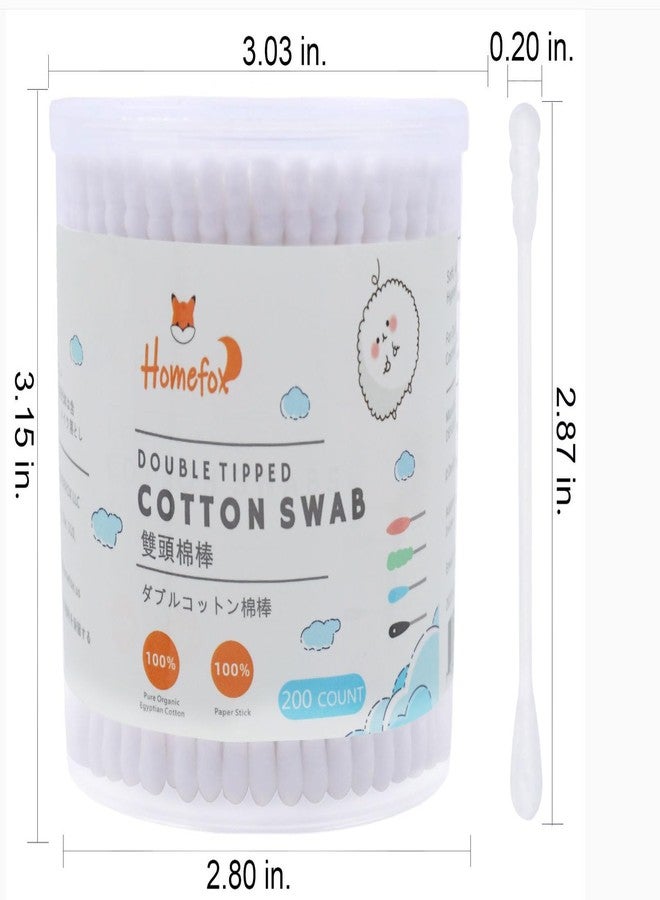 HOMEFOX Cotton Swabs Spiral Slim - 400 Count Organic Cotton Buds Double Side Tightly Wrapped Cotton Tips Paper Stick Soft Gentle Lint-Free Cruelty-Free, Round & Spiral (White) - Image 2