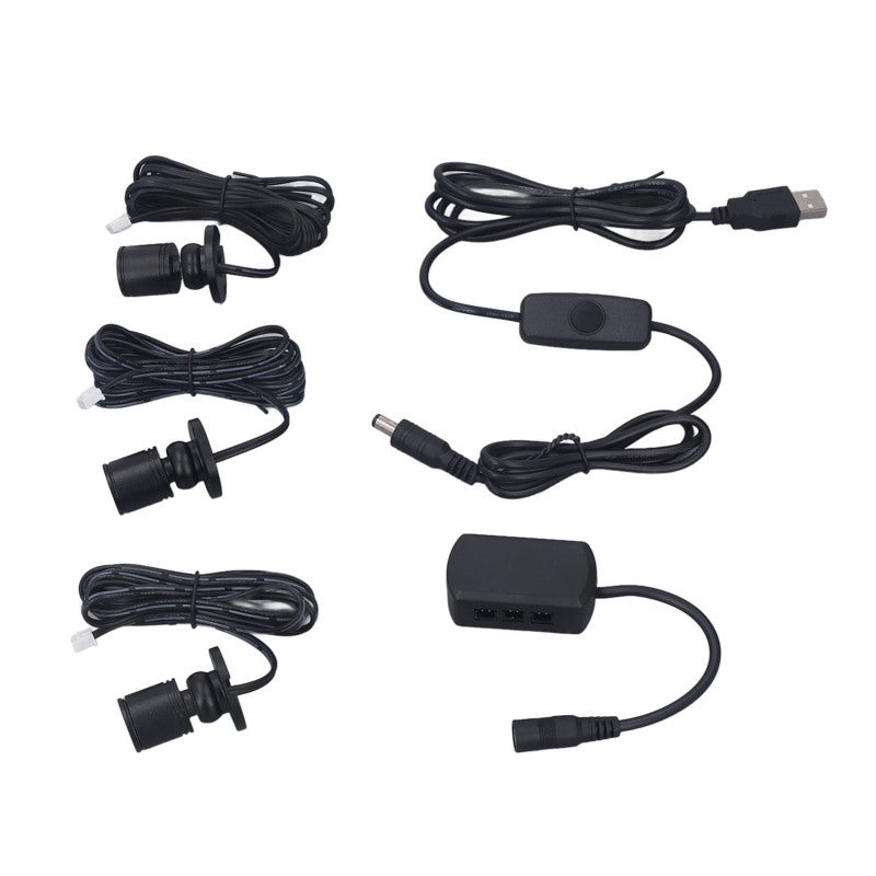 مصابيح LED صغيرة موجهة 5 فولت تعمل بمنفذ USB قابلة لتعديل الإضاءة مدمجة باللون الأسود " - " مصباح عرض سهل التركيب للديكور الداخلي وعرض الأعمال الفنية وخزائن المجوهرات ومناطق العرض - Image 4