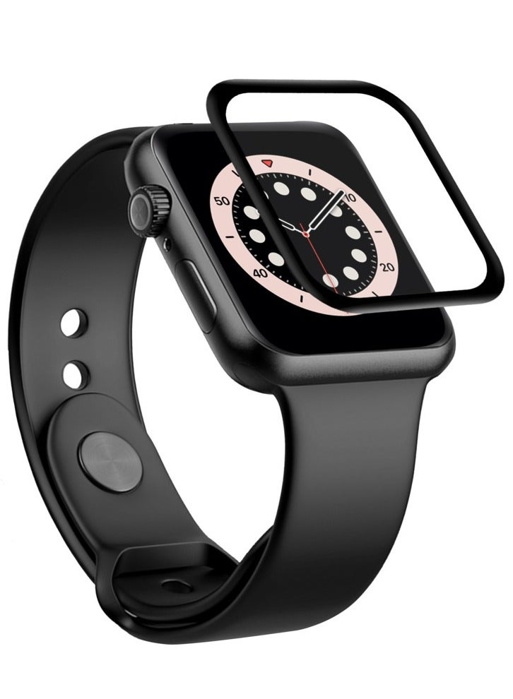 TWEGGON 2pc Pack Apple Watch SE3/SE2/SE 40mm Screen Protector, Full Cover 3D Screen Protector for Apple Watch SE3/SE2/SE/6/5/4 40MM Black/Clear - Image 1