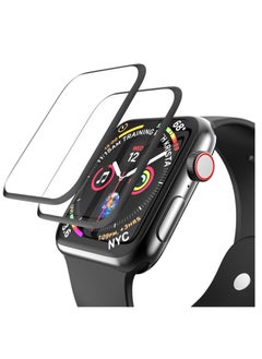 TWEGGON 2pc Pack Apple Watch SE3/SE2/SE 40mm Screen Protector, Full Cover 3D Screen Protector for Apple Watch SE3/SE2/SE/6/5/4 40MM Black/Clear  - Image 2