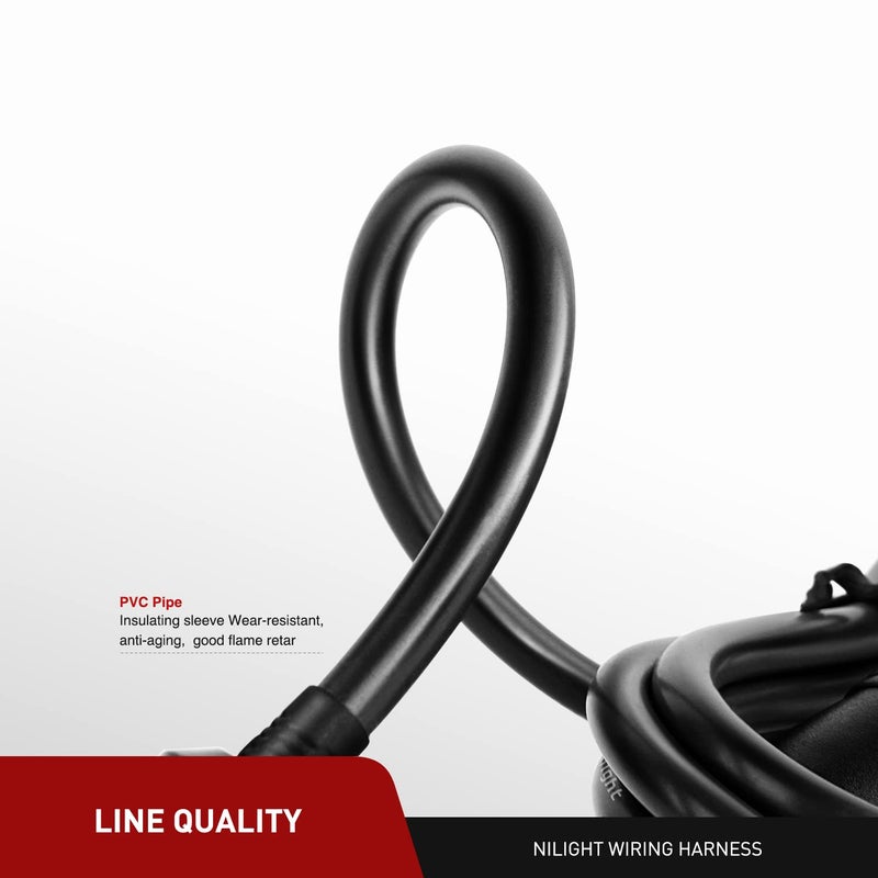 Nilight NI-WA-01C Cigarette Lighter Extension Cord Cable Heavy Duty 14ft 12V/24V Car Charger with Cigarette Lighter Socket - Image 4