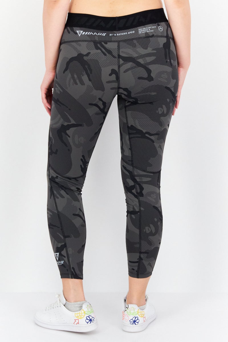 Aape By A Bathing Ape سراويل رياضية نسائية للياقة البدنية، مزيج رمادي داكن - Image 3