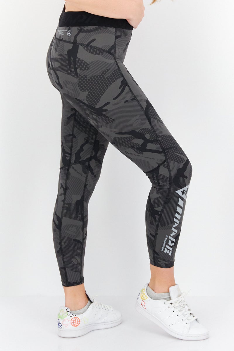 Aape By A Bathing Ape سراويل رياضية نسائية للياقة البدنية، مزيج رمادي داكن - Image 4