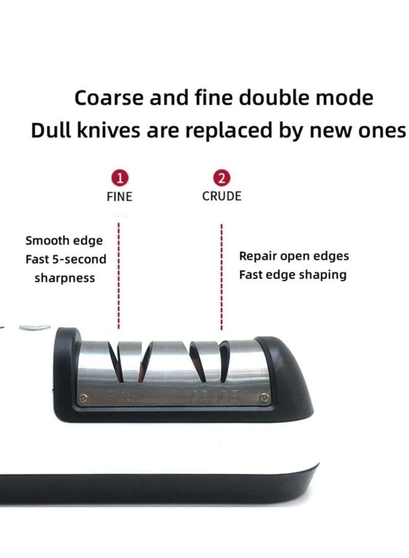 SYOSI Electric Knife Sharpener, Portable Knife Sharpener Three-Speed All-In-One Knife Sharpener, Wireless Grinding One Touch Slide Quick Trimming Double Sided for All Kinds of Knives  - Image 5