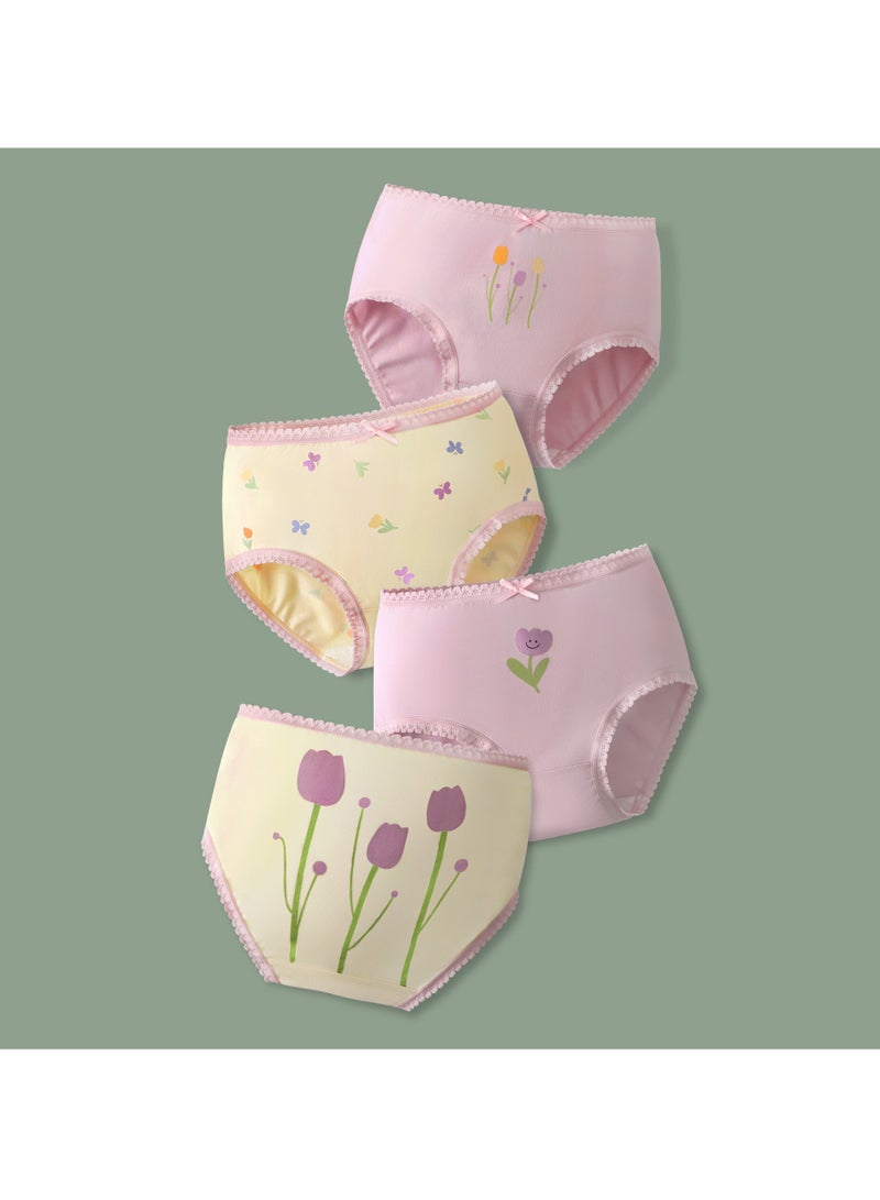 ريدمابليتيك 4 قطع من سراويل داخلية قطنية للبنات على شكل حرف A - Image 1