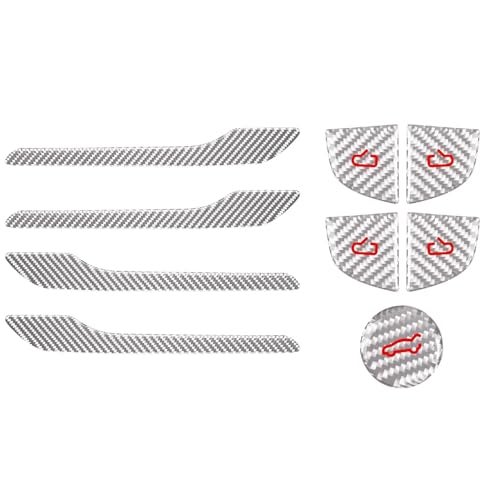 frani Exterior Door Handle CoversInterior Door Switch CoversTrunk Button Cover 3Pcs Silver Designed for Tesla Model 3 Highland 20242026Model Y Juniper 20252026 - Image 1