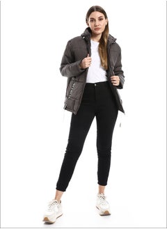 Andora Charcoal Waterproof Zipper Bomber Jacket_Charcoal  - Image 1
