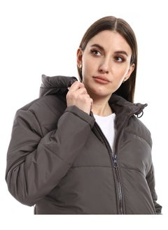 Andora Charcoal Waterproof Zipper Bomber Jacket_Charcoal  - Image 4