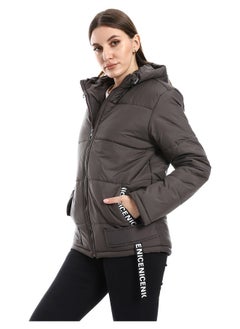 Andora Charcoal Waterproof Zipper Bomber Jacket_Charcoal  - Image 5