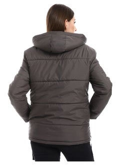 Andora Charcoal Waterproof Zipper Bomber Jacket_Charcoal  - Image 3