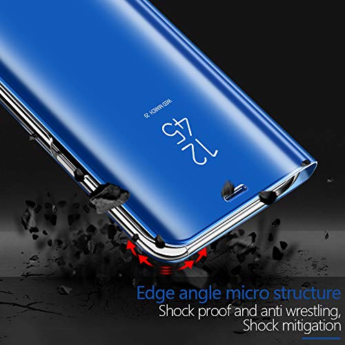 Omorro Case for Galaxy Note 9 Luxury Clear View Electroplate Mirror Makeup Design Flip Wallet 360 Full Body Built-in Screen Protection Slim Hard Mirror Kickstand Cover - Image 5