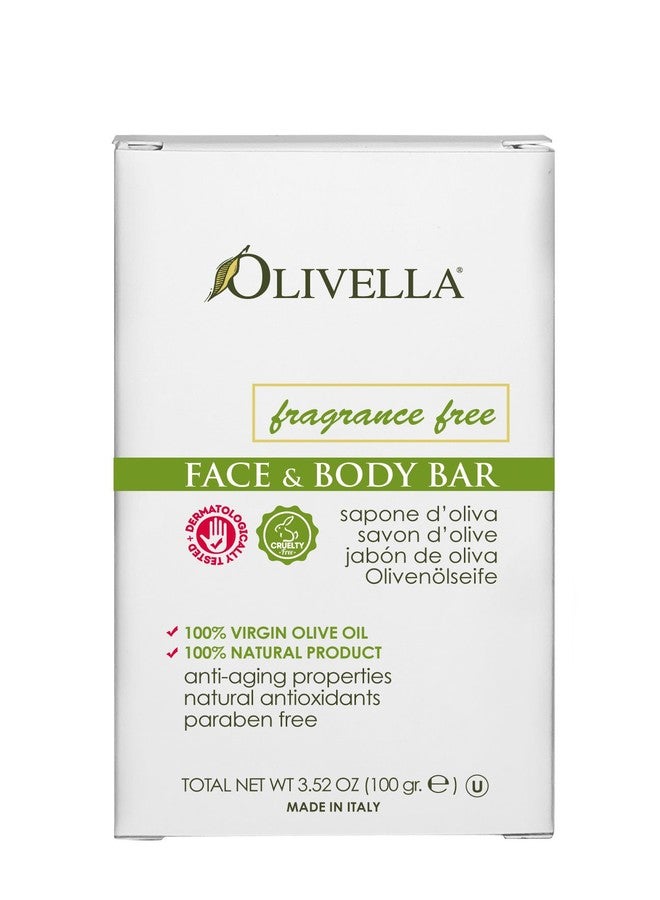 Bar Soap 100% Virgin Olive Oil Fragrance Free Olivella 3.5 oz Bar Soap
