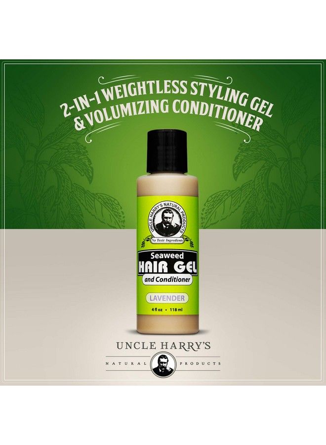 Uncle Harry's Lavender Seaweed Hair Gel & Volumizing Conditioner | 2 In 1 Natural Styling Gel & Hair Moisturizer For Dry Hair Damaged | 100% Pure Hair Care Products For Women & Hair Gel For Men - Image 3