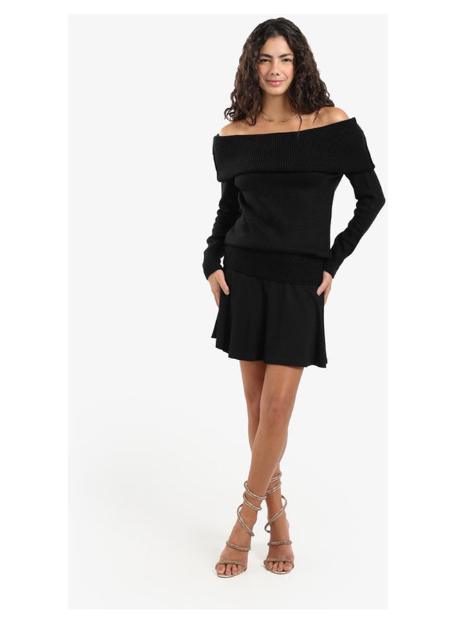 Carina Off-Shoulder Ribbed Pullover - Image 1