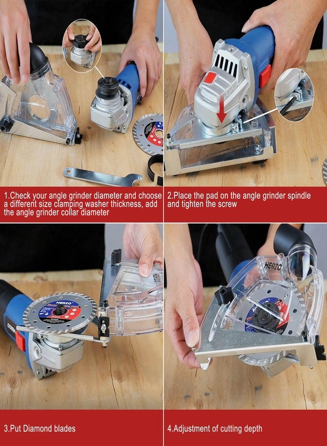 HERZO Cutting Dust Shroud for 5 inch and 4-1/2 inch Angle Grinder - Image 3