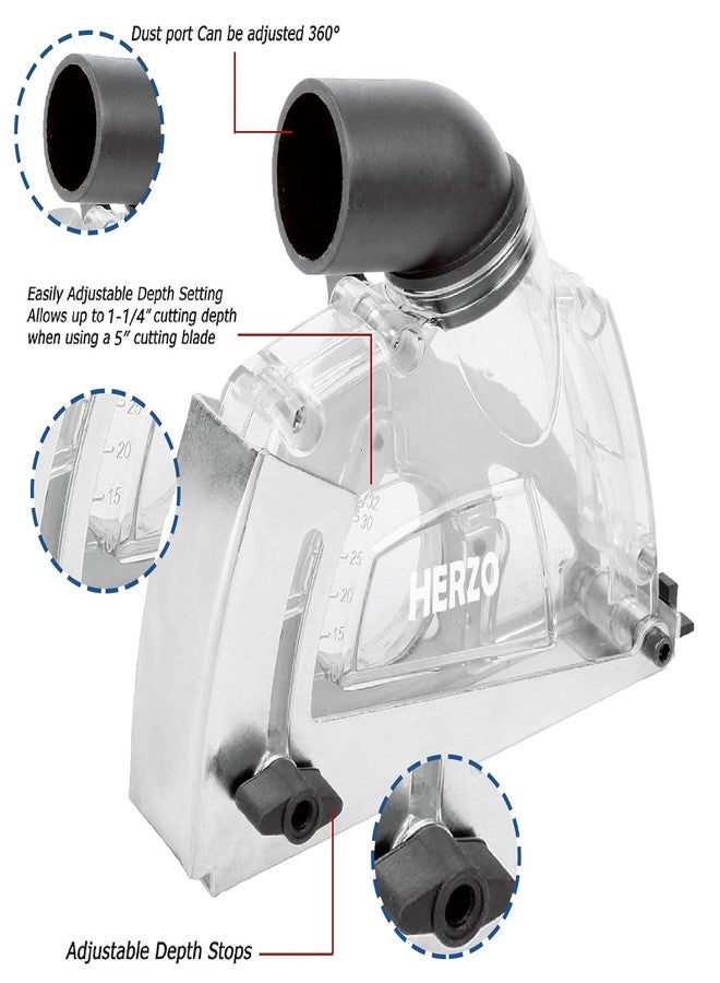 HERZO Cutting Dust Shroud for 5 inch and 4-1/2 inch Angle Grinder - Image 2