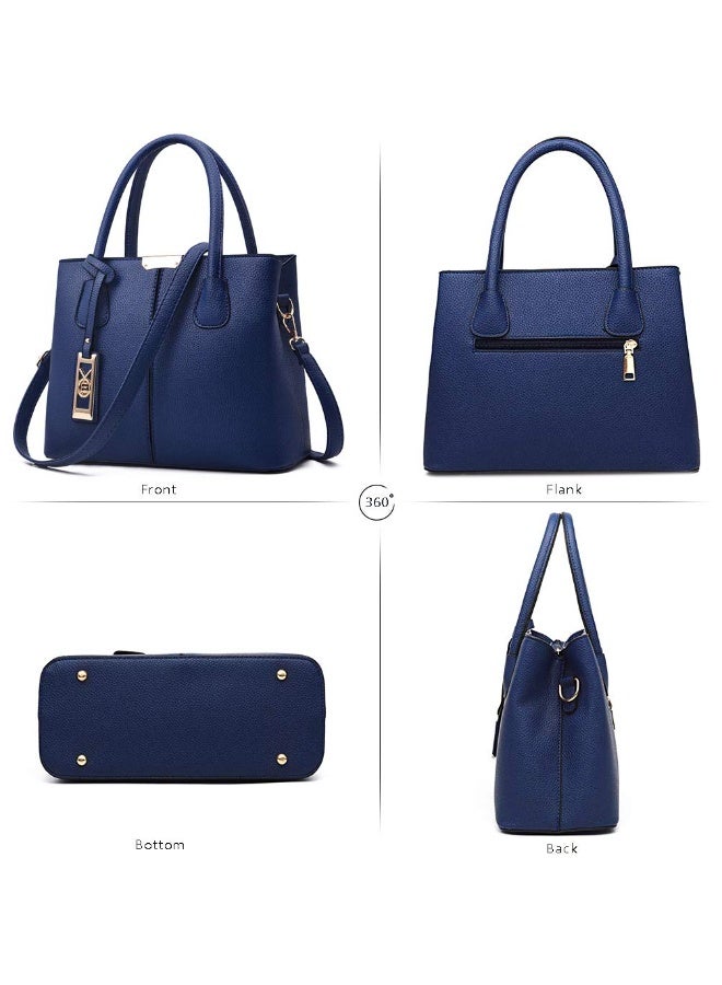 Women's Xmqb888 Utility Tote Handbag with Shoulder Strap, Blue, 1 Pack - Image 3