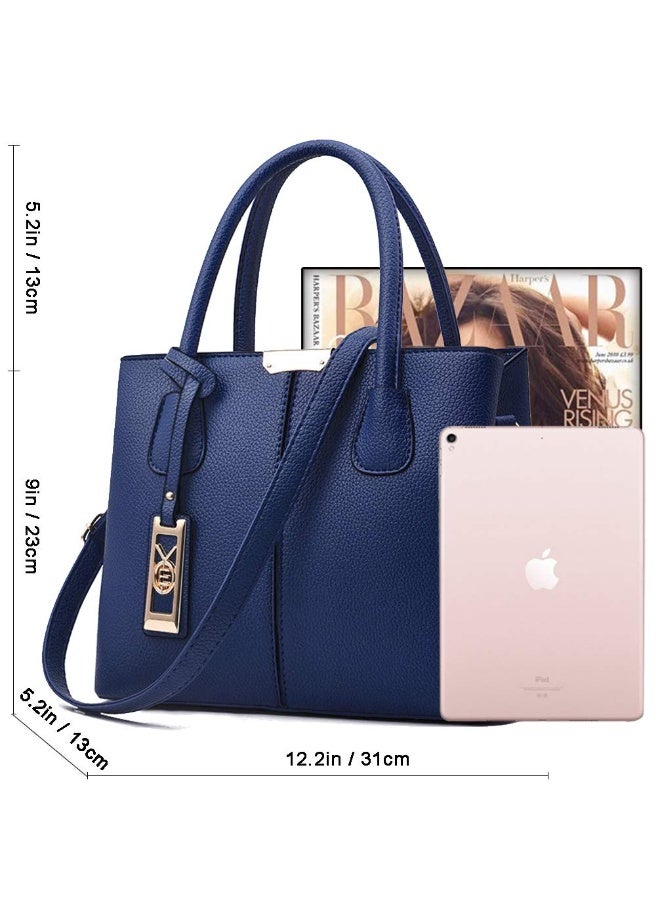 Women's Xmqb888 Utility Tote Handbag with Shoulder Strap, Blue, 1 Pack - Image 4