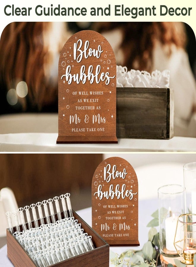 Stofinity Blow Bubbles Wedding Sign Stand - Bubbles For Wedding Send Off Ideas, Rustic Wedding Decor For Ceremony And Reception - Image 4