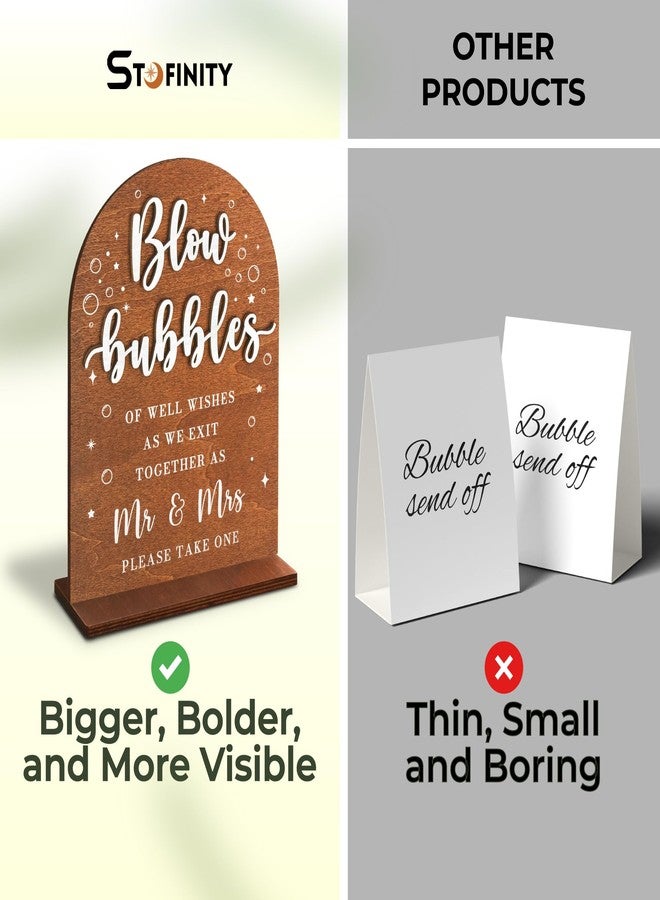 Stofinity Blow Bubbles Wedding Sign Stand - Bubbles For Wedding Send Off Ideas, Rustic Wedding Decor For Ceremony And Reception - Image 5