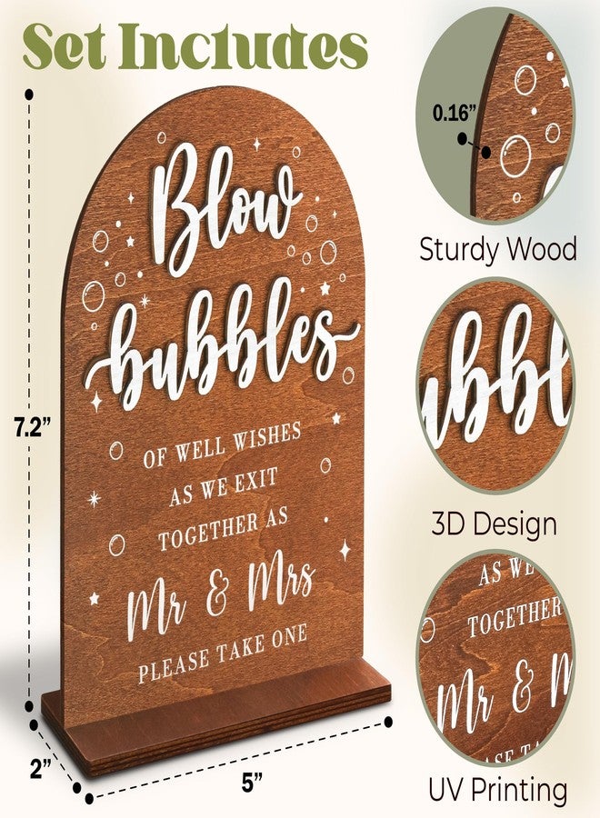 Stofinity Blow Bubbles Wedding Sign Stand - Bubbles For Wedding Send Off Ideas, Rustic Wedding Decor For Ceremony And Reception - Image 2