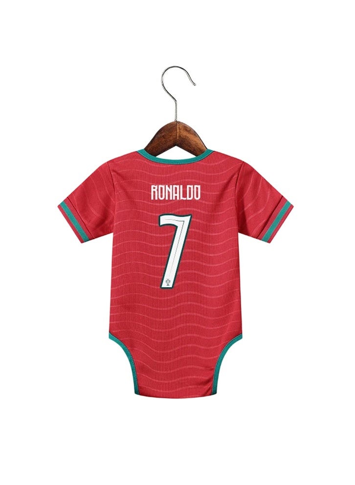 2026-2027 baby football uniform Portugal home #7 RONALDO baby romper baby one-piece suit suitable for 6-18 months old baby - Image 1