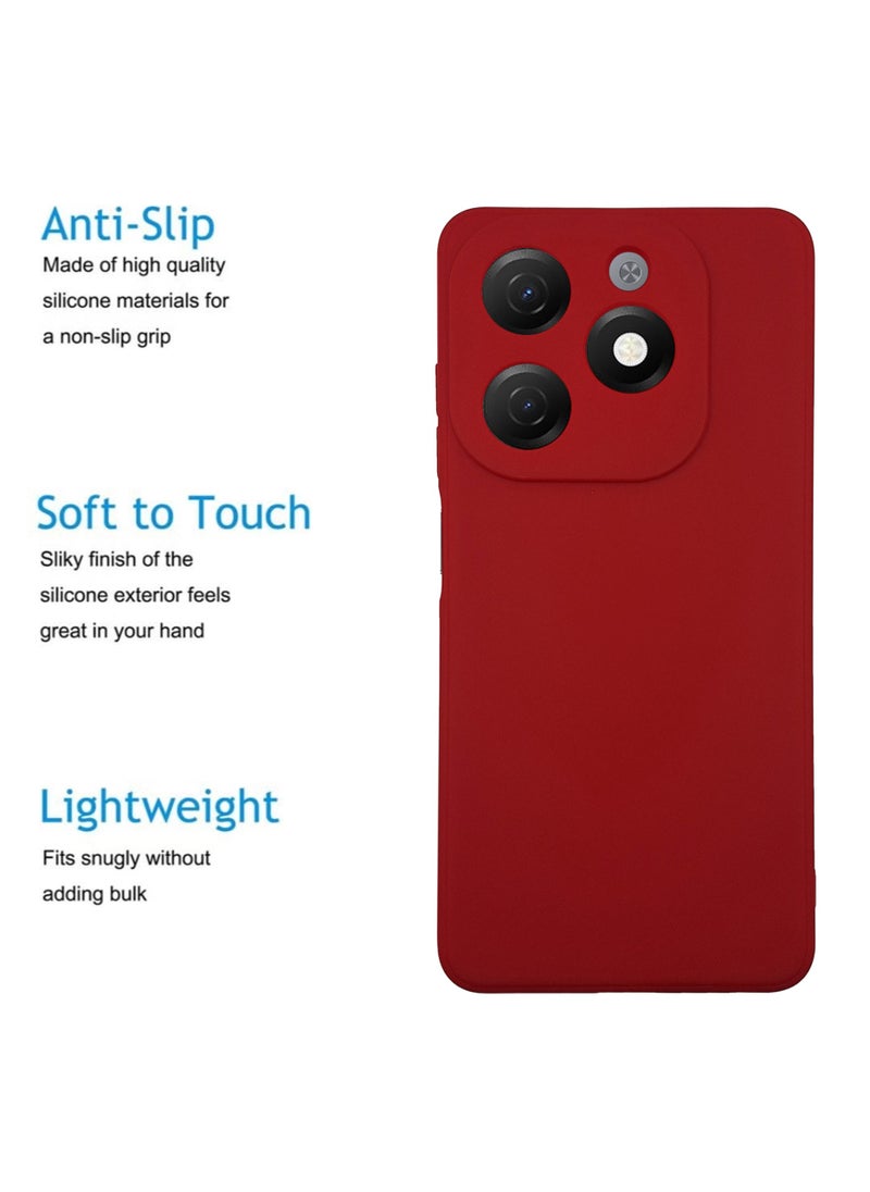 Silicone Protective Back Case Cover For Tecno Spark 20 - Red